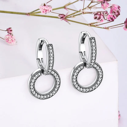 Hot 925 Sterling Silver Geometric Minimalist Series Drop Earrings For