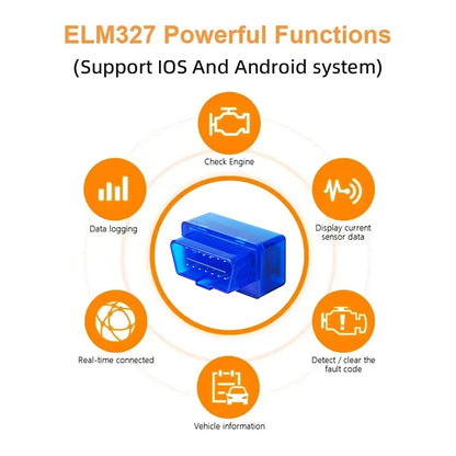 Mini ELM327 V2.1 OBD2 Scanner Code Reader For Android /IOS Bluetooth