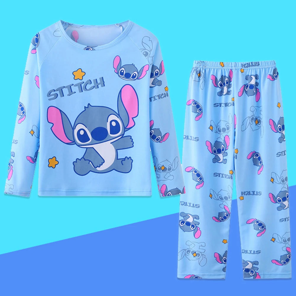 Spring Autumn Children's Clothing Sets Stitch Cartoon Boy Sleepwear