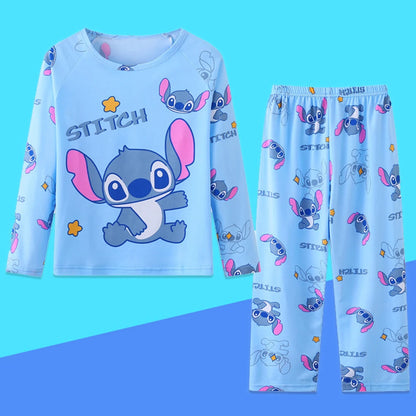 Spring Autumn Children's Clothing Sets Stitch Cartoon Boy Sleepwear