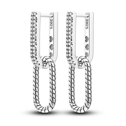 Hot 925 Sterling Silver Geometric Minimalist Series Drop Earrings For