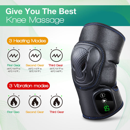 Electric Heat Knee Massager Pain Knee Joint Brace Support