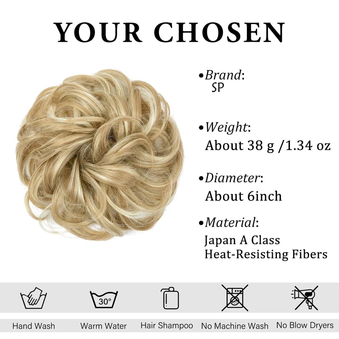 6 Inch Synthetic Hair Bun Extensions Messy Curly Elastic Hair