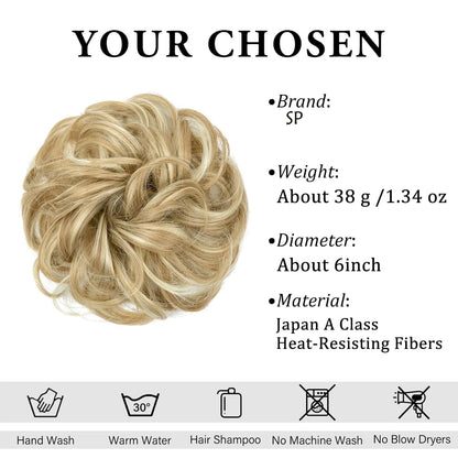 6 Inch Synthetic Hair Bun Extensions Messy Curly Elastic Hair