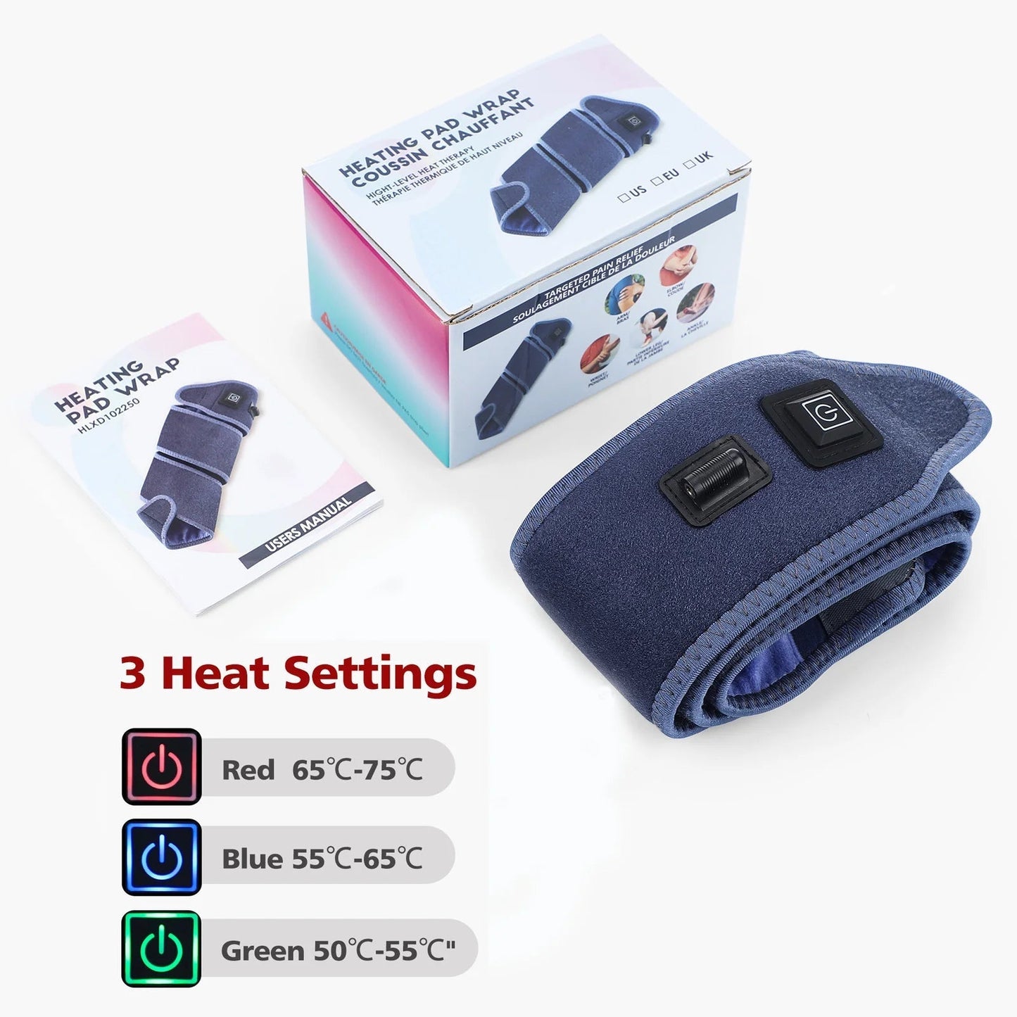 USB Heating Pad Wrap Arm Foot Wrist Knee Support Brace Electric Warmer