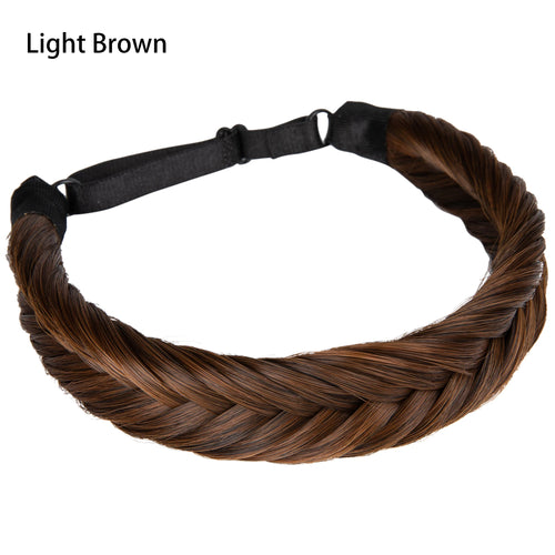 SARLA Synthetic Fishtail Braids Headband Hair With Adjustable Belt