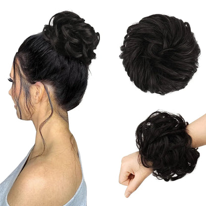 6 Inch Synthetic Hair Bun Extensions Messy Curly Elastic Hair