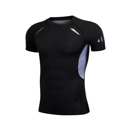 Men Running Compression T-shirt Short Sleeve Sport Tees Gym Fitness