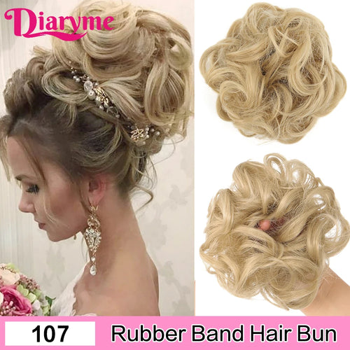 Elastic Rubber Band Fake Hair Bun Synthetic Straight Chignon Clip In