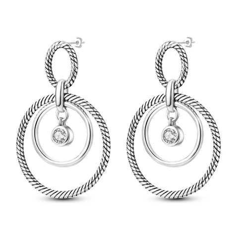 Hot 925 Sterling Silver Geometric Minimalist Series Drop Earrings For