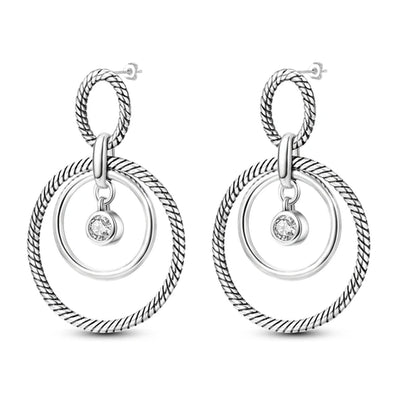 Hot 925 Sterling Silver Geometric Minimalist Series Drop Earrings For