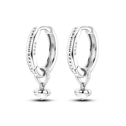 Hot 925 Sterling Silver Geometric Minimalist Series Drop Earrings For