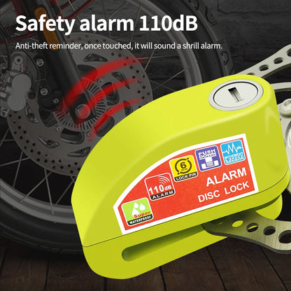 Motorcycle Bicycle Lock Alarm Safety Protection Padlock Disc Aluminum