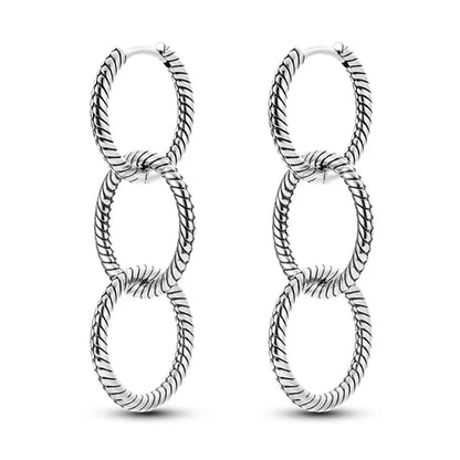 Hot 925 Sterling Silver Geometric Minimalist Series Drop Earrings For