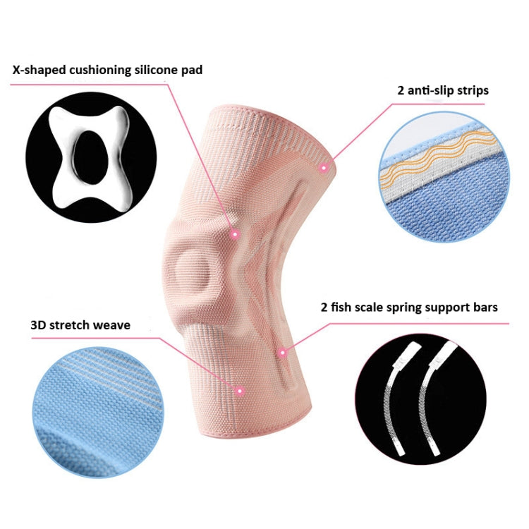 1pair Sports Knee Brace Meniscus Injury Silicone Knee Joint Protective