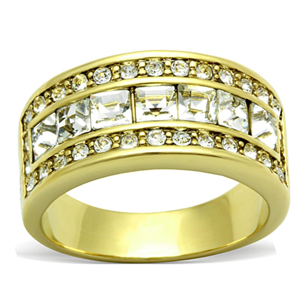 Women Stainless Steel Synthetic Crystal Rings