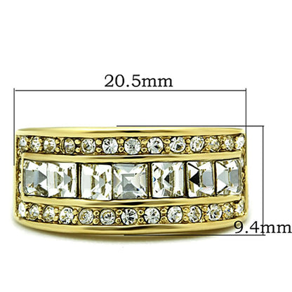 Women Stainless Steel Synthetic Crystal Rings