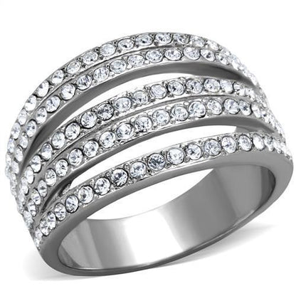 Women Stainless Steel Synthetic Crystal Rings