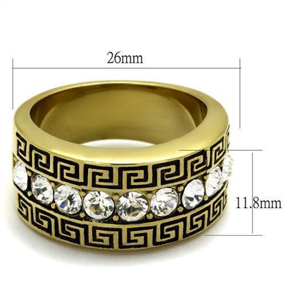 Men Stainless Steel Synthetic Crystal Rings TK2310