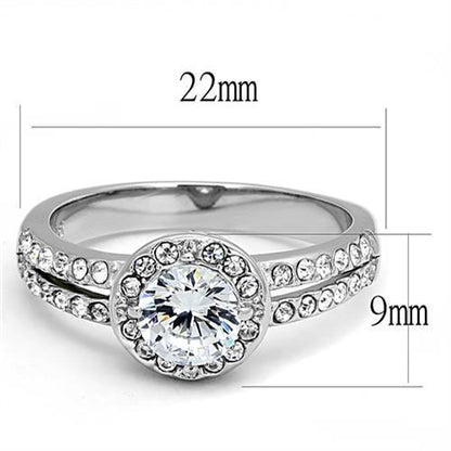 Women Stainless Steel Cubic Zirconia Rings TK3021