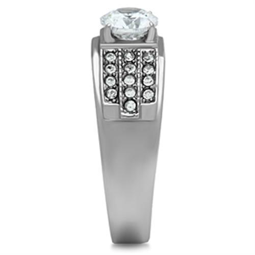 Men Stainless Steel Cubic Zirconia Rings TK354