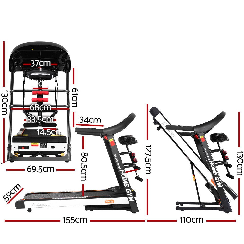 Everfit Electric Treadmill 450mm 18kmh 3.5HP Auto Incline Home Gym Run