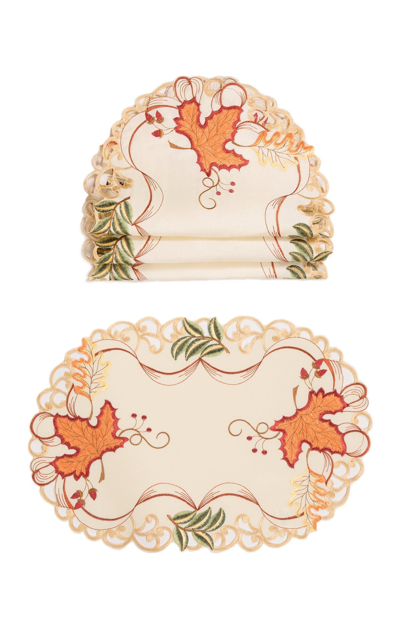 XD18808 Falling Leaves 13'' x 19'' Placemats, Set of 4