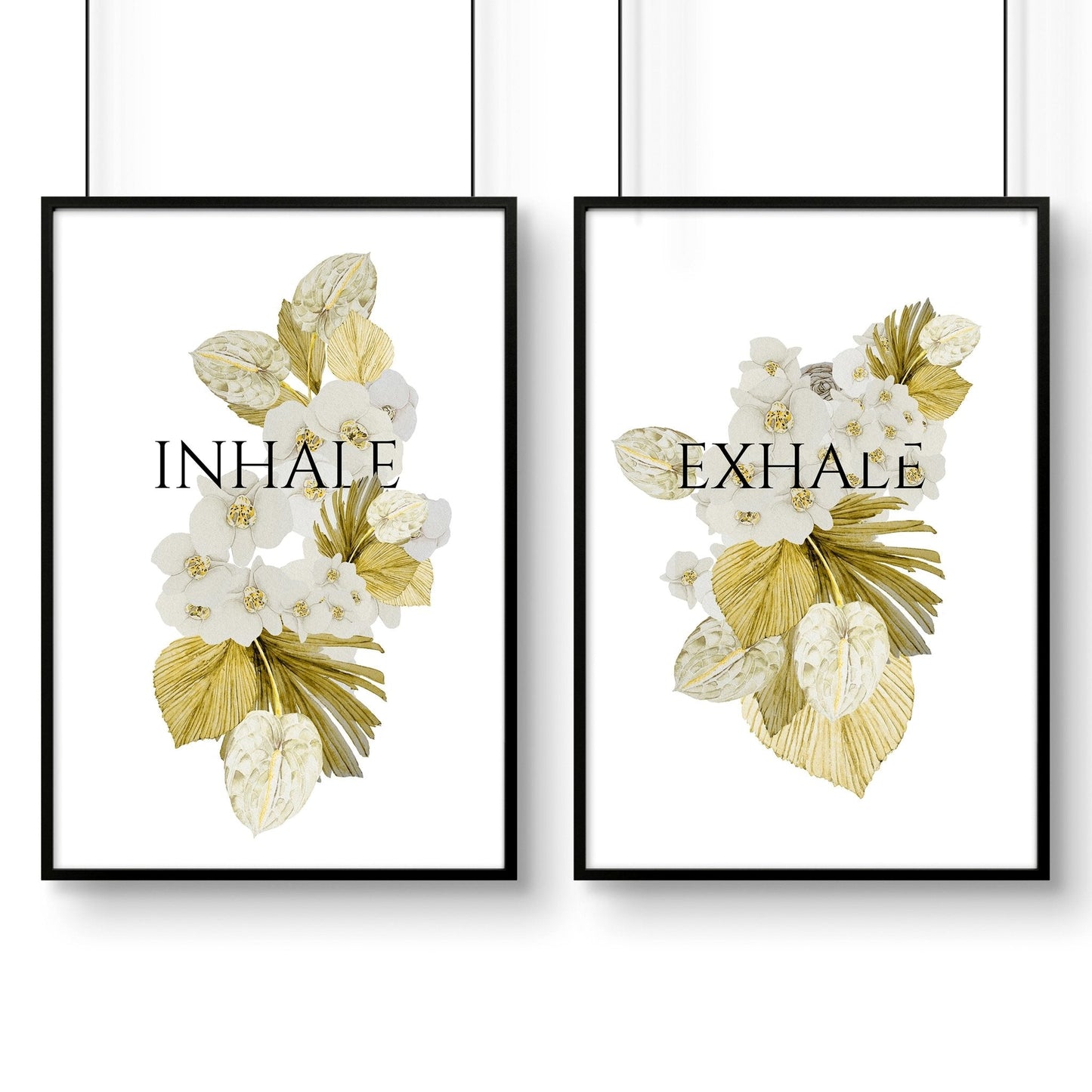 Boho bathroom wall decor | Set of 2 wall art prints