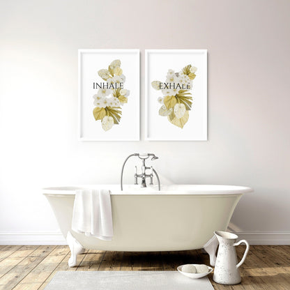 Boho bathroom wall decor | Set of 2 wall art prints