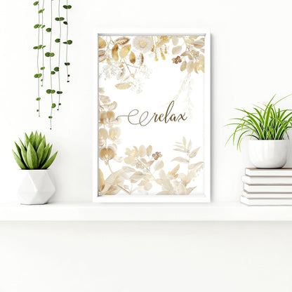 Bathroom pictures framed | Set of 3 Botanical Gold wall art prints