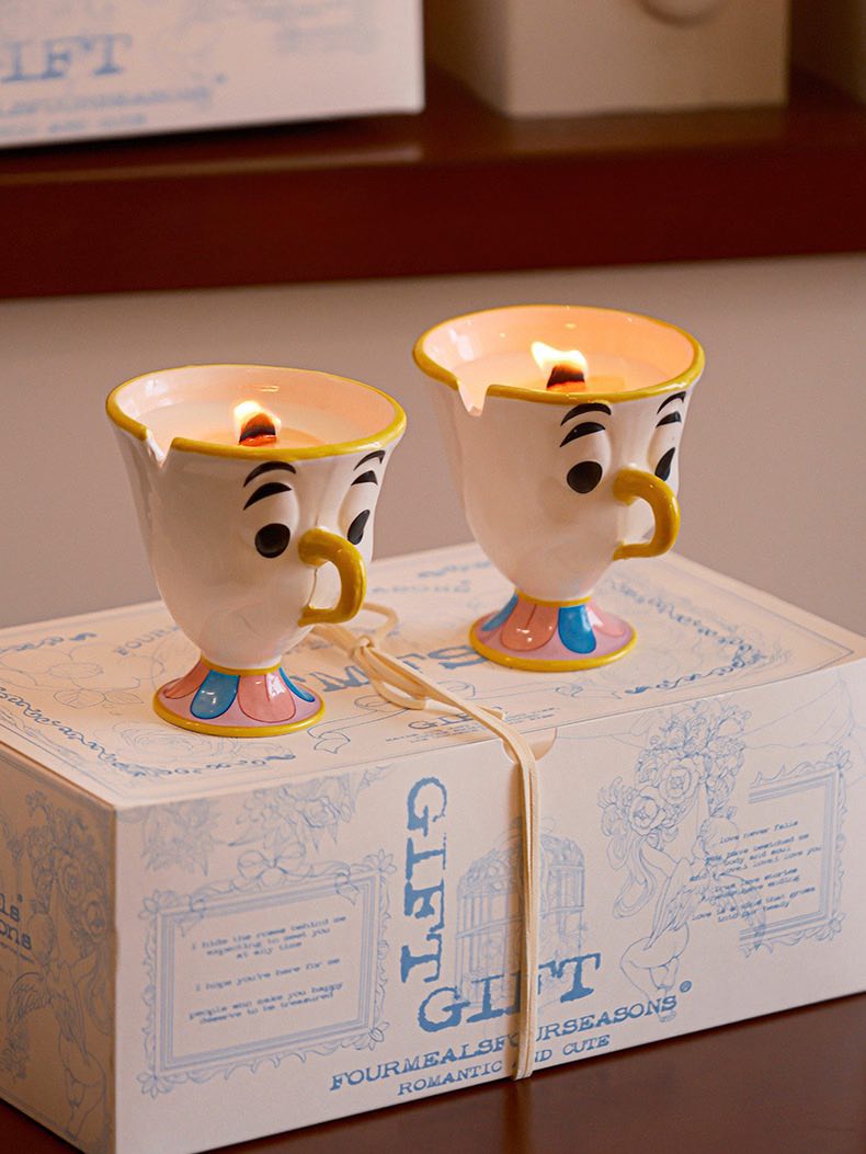 Chip Potts Scented Soy Wax Candles Set of 2 Pcs - Cute Ceramic Cartoon