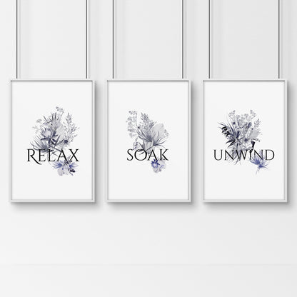 Country bathroom decor Set of 3 wall art