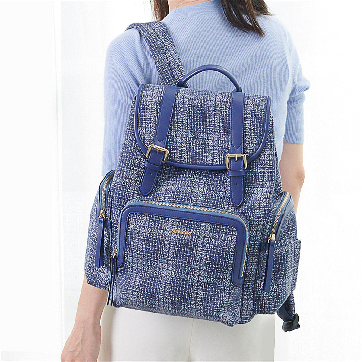 Fashion Tweed Baby Diaper Bag Backpack