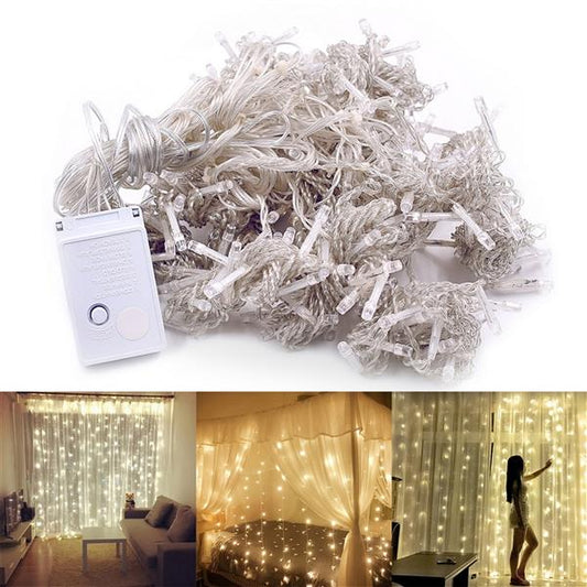 3M x 3M 300-LED Warm White Light Wedding Decoration String Light