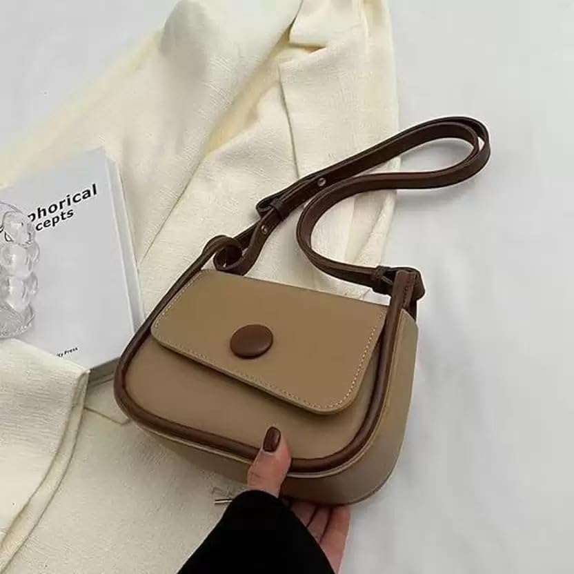 Women's Small Square Bags Versatile Shoulder Strap- Beige