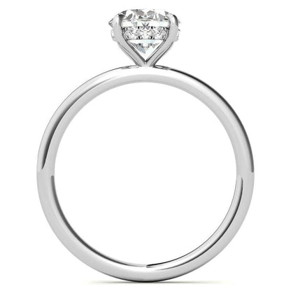 White Gold Moissanite Oval Shape Ring – LR00168