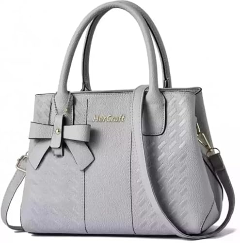 Women's Stylish Handbag Top Handle Shoulder Bag- Gray