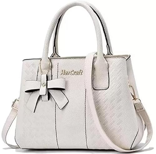 Women's Stylish Handbag Top Handle Shoulder Bag- Off White