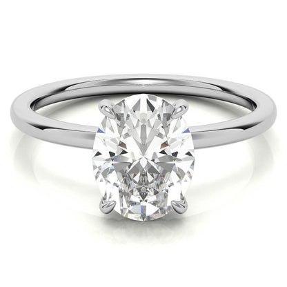 White Gold Moissanite Oval Shape Ring – LR00168