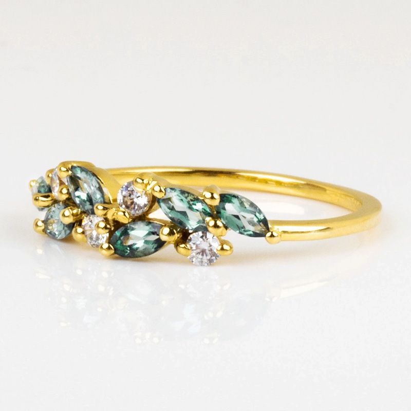 Huitan New Luxury Gold Color Women's Rings for Wedding Accessories