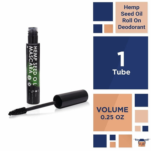 EZGOODZ Black Vegan Mascara Cruelty Free Waterproof 7 Grams, Hemp Oil