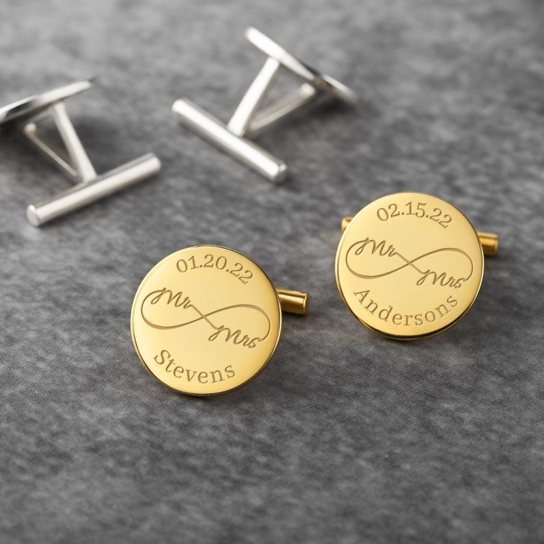 Wedding Gift For Groom, Personalized Cufflinks, Groom Gift from Bride