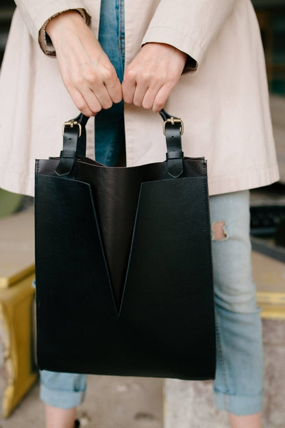 Work Laptop Tote, Zipper Shoulder Bag, Minimalist Lunch Bag