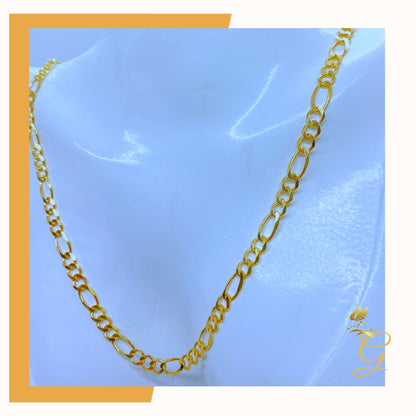 14K Real Solid Gold Chain - Mens Solid Figaro Chain 24” 4.7MM Width