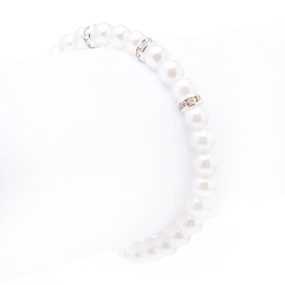 Bridal Wedding Jewelry Crystal Rhinestone Pearl Single Linear Bracelet