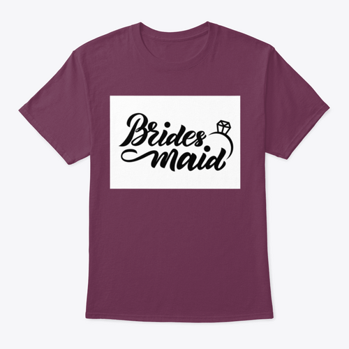 Bridesmaid With Wedding Ring Hand Lettering Design for T-Shirt