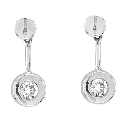 14K Gold Bezel Set Earrings With 0.30 Ct. Of Diamonds