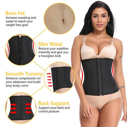 Women Waist Trainer Corset Slimming Body Shaper Trimmer Belt Latex