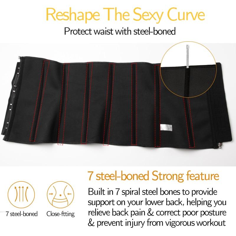 Women Waist Trainer Corset Slimming Body Shaper Trimmer Belt Latex