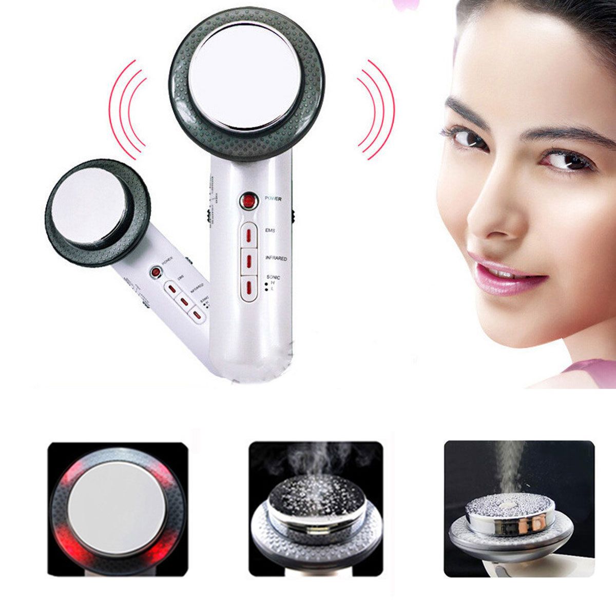 Ultrasonic 3 in 1 Ultrasound Cavitation Care Face Massager machine EMS